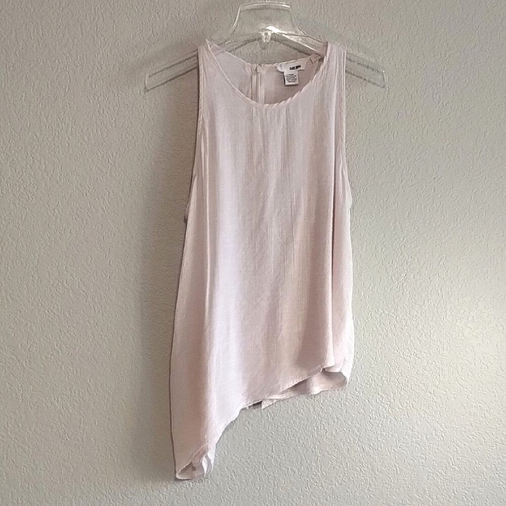 Sans Souci L NEW Asymmetrical Flowy Sleeveless Petal Pink Blouse L